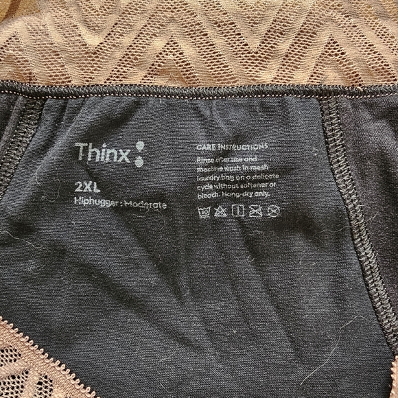 Thinx Bundle Hip Hugger Leak Proof Period Underwear Black & Nude 2 XL - Picture 5 of 13